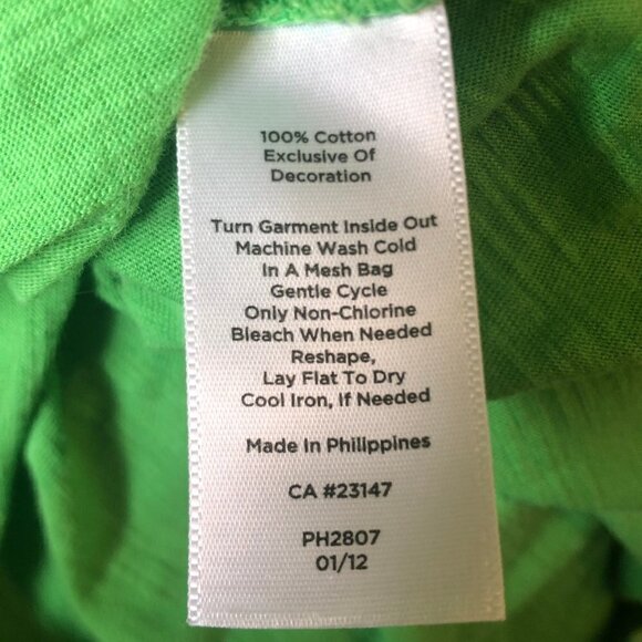 Talbots 3/4-sleeve tunic with ribbon/bead detail at neck sz M - Picture 6 of 6